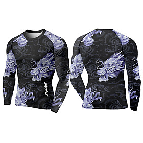 21Grams Men's Long Sleeve Compression Shirt Running Shirt Top Athletic Athleisure Spandex Quick Dry Moisture Wicking Breathable Fitness Gym Workout Running Act