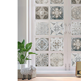 24pcs Creative Kitchen Bathroom Living Room Self-adhesive Wall Stickers Waterproof Gray Retro Tile Stickers
