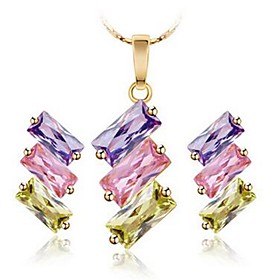 Women's Synthetic Diamond Jewelry Set Earrings Jewelry Rainbow For Street Gift Formal