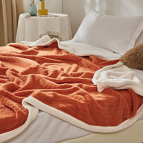 Super Soft Plain Blanket Sofa Cover Blanket Flannel Blanket Office Nap Warm Blanket Coral Casual Blanket