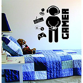 gamer with controller version 2 quote decal sticker wall vinyl art design gamer cool funny game room