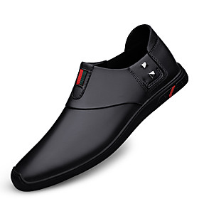 Men's Loafers  Slip-Ons British Style Plaid Shoes Comfort Shoes Crib Shoes Casual Daily Office  Career Nappa Leather Breathable Handmade Non-slipping Black Bro