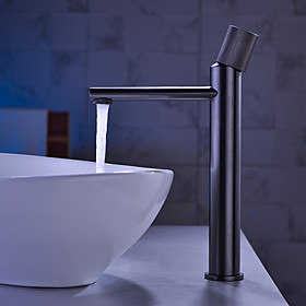 Bathroom Sink Faucet - Waterfall Chrome Centerset Single Handle One HoleBath Taps