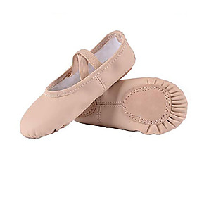 Girls' Ballet Shoes Practice Trainning Dance Shoes Sneaker Flat Heel Round Toe Almond Elastic Band Children's Leatherette Loafers Comfort Shoes