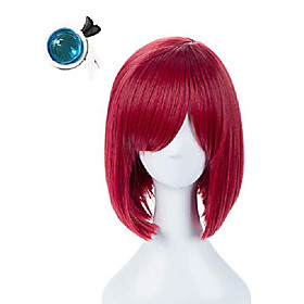 himiko yumeno wig and clip,cosplay danganronpa v3 killing harmony red short wig costume hair for girls women