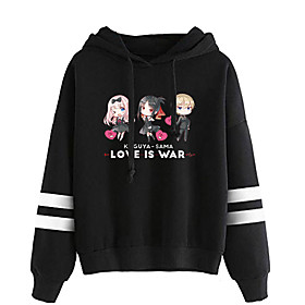 Inspiré par Kaguya Sama : L'amour c'est la guerre Fujiwara Chika Shinomiya Kaguya Anime Dessin Animé Polyester Imprimer Harajuku Art graphique Kawaii Sweat à c