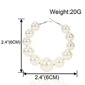 european and american exaggerated earrings fashion big circle imitation pearl earring earrings female hoop earrings 22490