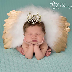 Children's Baby New Gold And Silver Two-Color Leaf Headband Plus Angel Wings Baby Hair Accessories