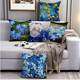 Flower Portrait Double Side Cushion Cover 5PC Soft Decorative Square Throw Pillow Cover Cushion Case Pillowcase for Bedroom Livingroom Superior Quality Machine