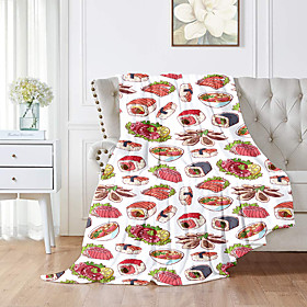 Bed Blankets, Damask Polyester Warmer Tassel Soft Blankets