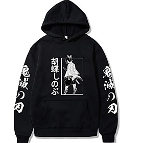 Inspiré par Tueur de démons: Kimetsu no Yaiba Cosplay Kochou Shinobu Anime Dessin Animé Polyester Imprimer Harajuku Art graphique Kawaii Sweat à capuche Pour H