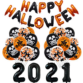 2021 Halloween Decoration Set Balloons Party Balloons Special Aluminum Film Latex Combination Halloween Decoration Balloons
