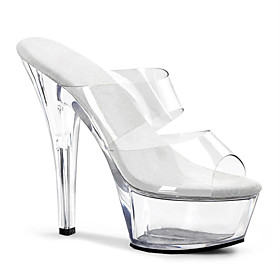 Women's Unisex Sandals Pumps Round Toe Peep Toe Party Beach PU Buckle Solid Colored White
