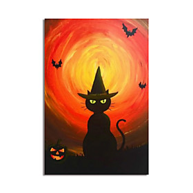 Oil Painting Handmade Hand Painted Wall Art Abstract Halloween  Home Decoration Decor Stretched Frame Ready to Hang