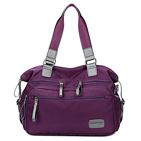 Women's Unisex Bags Oxford Cloth Nylon Top Handle Bag Zipper Daily Outdoor 2021 Tote Handbags Purple Black