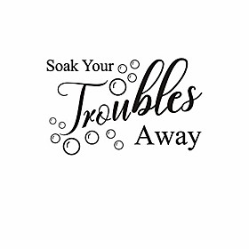 soak your troubles away bathroom vinyl art wall sticker removable cute bubbles decal home background decor