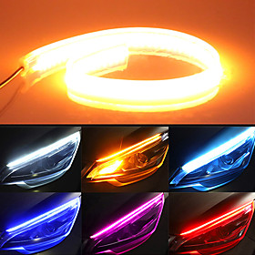 2pcs 60cm Universal Car DRL LED Strip Flexible Flowing 150 leds Turn Signal Lights Auto Angel Eyes Daytime Running Lamp Decoration Lights