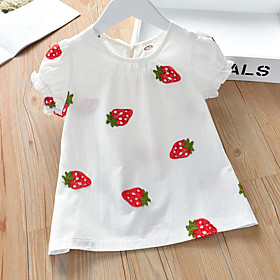 [18m-9y]girls cute sweet strawberry embroidered short sleeve top