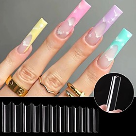 240 Pcs/Set Water Pipe Nail Tips for Extension Fashion Long Fake Nails Accessories for DIY Manicure Design