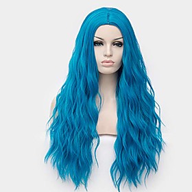 synthetic wigs long wavy harajuku costume party anime cosplay for girls halloween dark blue