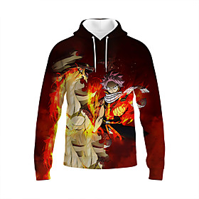 Inspiré par Conte de fées Natsu Dragneel Anime Dessin Animé Polyester Animé 3D Harajuku Art graphique Sweat à capuche Pour Unisexe / Couple