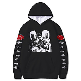 Inspiré par Naruto Uchiha Sasuke Uzumaki Naruto Sweat à capuche Anime 100 % Polyester Animé Harajuku Art graphique Kawaii Sweat à capuche Pour Homme / Femme /