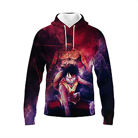 Inspiré par One Piece Monkey D.Luffy Anime Dessin Animé Polyester Animé 3D Harajuku Art graphique Sweat à capuche Pour Unisexe / Couple