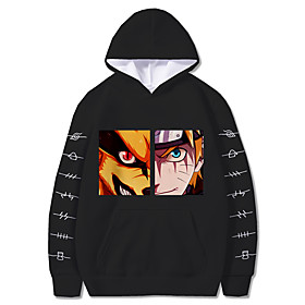 Inspiré par Naruto Uzumaki Naruto Sweat à capuche Anime 100 % Polyester Animé Harajuku Art graphique Kawaii Sweat à capuche Pour Homme / Femme / Couple