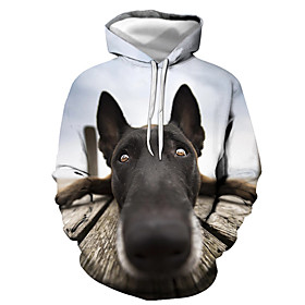 Homme Sweat-shirt à capuche Chien Graphique Imprimer Capuche Décontractée du quotidien 3D effet Décontractée Vêtement de rue Pulls Capuche Pulls molletonnés Ma