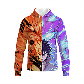 Inspiré par Naruto Uchiha Sasuke Uzumaki Naruto Anime Dessin Animé Polyester Animé 3D Harajuku Art graphique Sweat à capuche Pour Unisexe / Couple