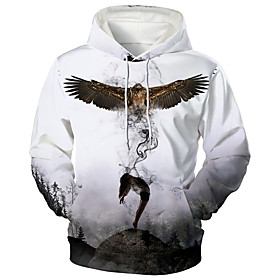 Homme Unisexe Sweat-shirt à capuche Imprimés Photos Aigle Imprimer Capuche du quotidien Des sports 3D effet Motifs 3D Décontractée Pulls Capuche Pulls molleton