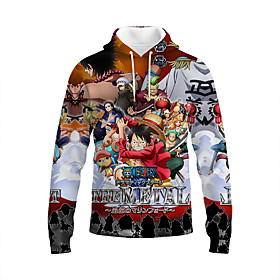 Inspiré par One Piece Monkey D.Luffy Anime Dessin Animé Polyester Animé 3D Harajuku Art graphique Sweat à capuche Pour Unisexe / Couple