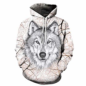 Hommes unisexe yasite loup sakura unisexe nouveauté pull à capuche impression 3d motif imprimé réaliste sweat avec poche