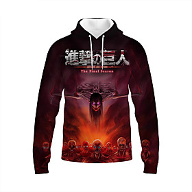 Inspiré par L'Attaque des Titans Titan blindé Anime Dessin Animé Polyester Imprimer Harajuku Art graphique Kawaii Sweat à capuche Pour Unisexe / Couple