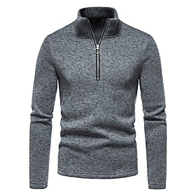 Homme Sweat-shirt Couleur unie Demi-zip Décontractée du quotidien Vacances Vêtement de sport Décontractée Pulls Capuche Pulls molletonnés Manches Longues Noir