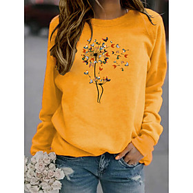 Femme Sweat-shirt Graphique Pissenlit Animal Imprimer Sport Loisir Décontractée du quotidien Estampage à chaud basique Pulls Capuche Pulls molletonnés Rouge v