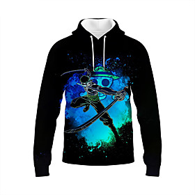 Inspiré par One Piece Roronoa Zoro Anime Dessin Animé Polyester Animé 3D Harajuku Art graphique Sweat à capuche Pour Unisexe / Couple