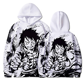 Inspiré par One Piece Monkey D.Luffy Sweat à capuche Anime 100 % Polyester Animé 3D Harajuku Art graphique Sweat à capuche Pour Homme / Femme / Couple