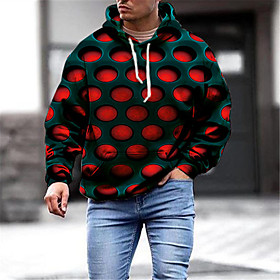 Homme Grande Taille Sweat à capuche Géométrique 3D Avec poches Capuche Plein Air Grandes Tailles 3D effet basique Décontracté Quotidien Pulls Capuche Pulls mol