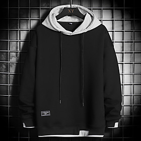 Homme Sweat-shirt à capuche Couleur unie Lacet Décontractée du quotidien Vacances Vêtement de sport Décontractée Pulls Capuche Pulls molletonnés Bleu Noir Kaki