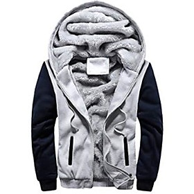 sweats à capuche pour hommes sweat-shirt en molleton épais zippé veste de survêtement épaisse doublée de sherpa gris bleu