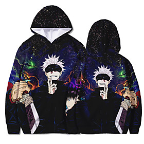 Inspiré par Jujutsu Kaisen Gojo Satoru Fushiguro Megumi Sweat à capuche Anime 100 % Polyester Animé 3D Harajuku Art graphique Sweat à capuche Pour Homme / Femm