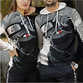 Inspiré par Naruto Hatake Kakashi Naruto Uzumaki Sasuke Uchiha Costume de Cosplay Sweat à capuche Polyester Imprimer Imprimé Sweat à capuche Pour Homme / Femme