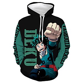 Inspiré par My Hero Academia Boko No Hero Midoriya Izuku Couverture Sweat à capuche Anime 100 % Polyester Animé 3D Harajuku Art graphique Sweat à capuche Pour