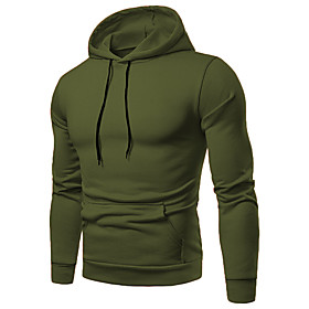 Homme Sweat-shirt à capuche Couleur unie Lacet Capuche Décontractée du quotidien Vacances Vêtement de sport Décontractée Pulls Capuche Pulls molletonnés Manche