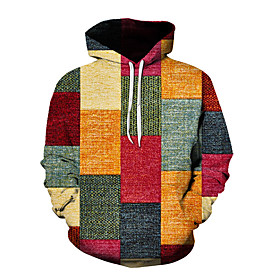 Homme Sweat-shirt à capuche Tartan Graphique Bloc de couleur Lacet Capuche Décontractée du quotidien Vacances Vêtement de sport Décontractée Snowflake Pulls Ca