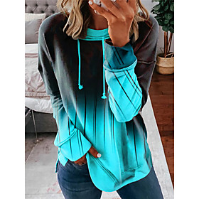 Femme Sweat-shirt Pente Imprimer Décontractée du quotidien Des sports 3D effet Vêtement de sport Décontractée Pulls Capuche Pulls molletonnés Ample Bleu clair