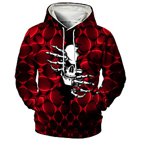 Homme Grande Taille Sweat-shirt à capuche Graphique Floral Crânes Capuche Décontractée du quotidien Fin de semaine 3D effet Décontractée Pulls Capuche Pulls mo