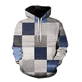 Homme Sweat-shirt à capuche Tartan Graphique Bloc de couleur Capuche Décontractée du quotidien Vacances Vêtement de sport Décontractée Snowflake Pulls Capuche