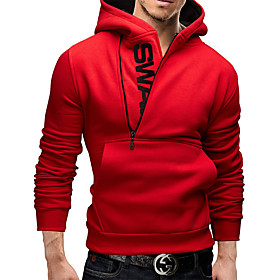 Homme Sweat-shirt à capuche Couleur unie Lettre Poche Capuche Décontractée du quotidien Vacances Vêtement de sport Décontractée Pulls Capuche Pulls molletonnés